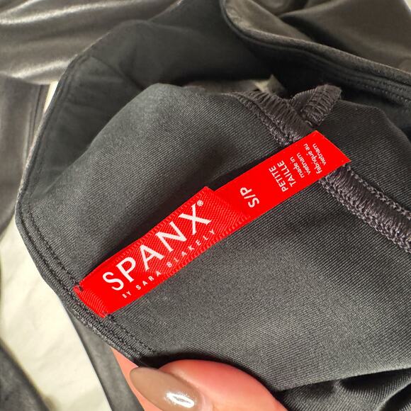 Spanx Black Faux Leather High Rise Leggings - Picture 8 of 12